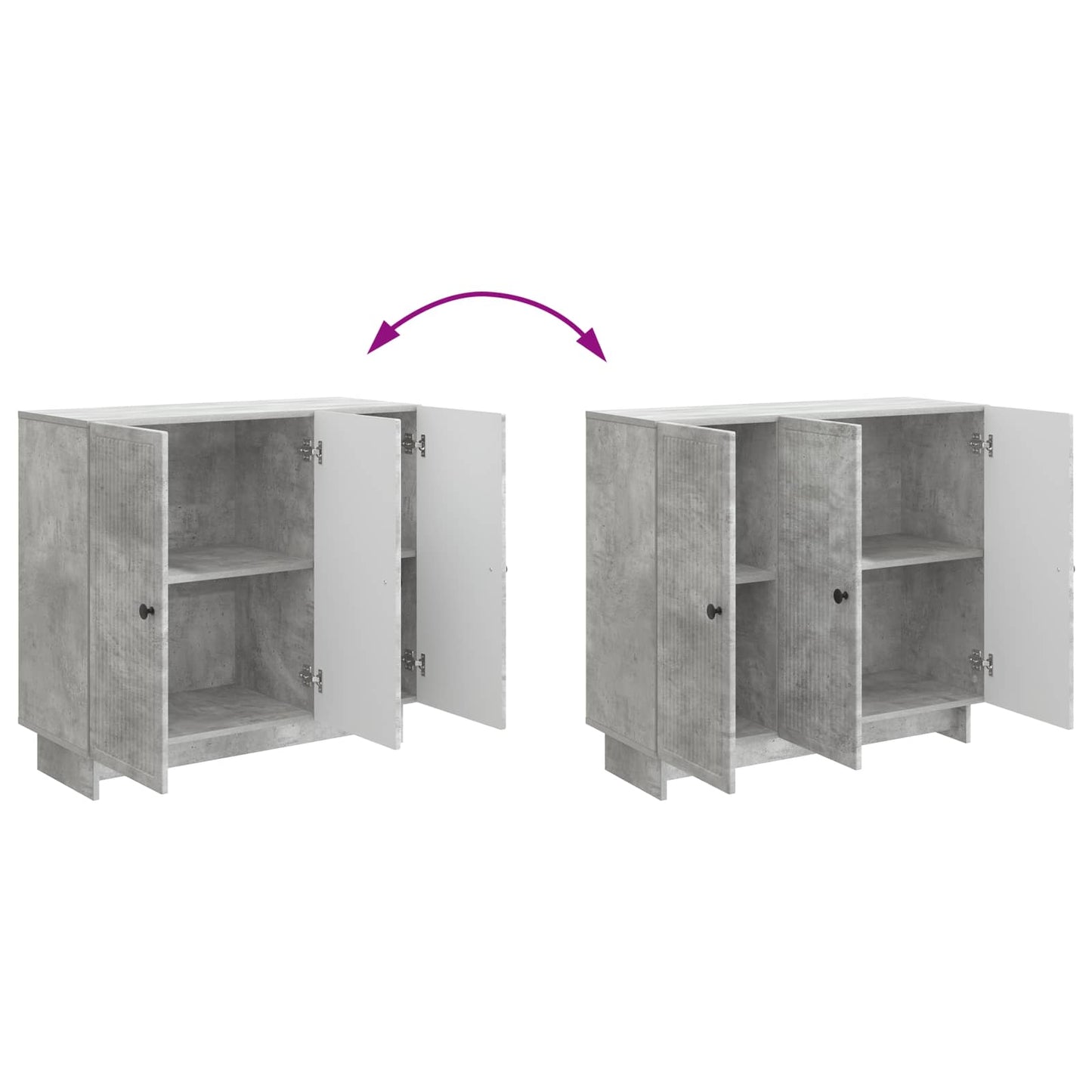 vidaXL Πλαϊνό γραφείο Γκρι Σκυροδέματος 89 x 34,5 x 80 εκ