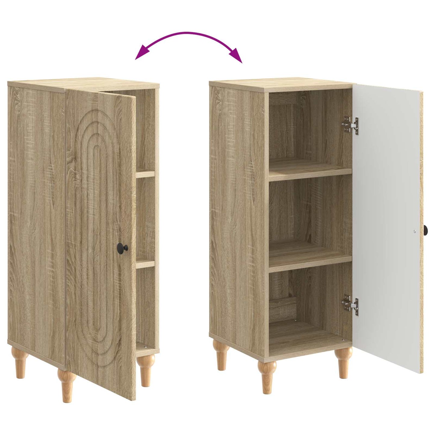 vidaXL Πλαϊνό γραφείο Sonoma Δρυς 33 x 34,5 x 90 εκ Επεξεργασμένο Ξύλο