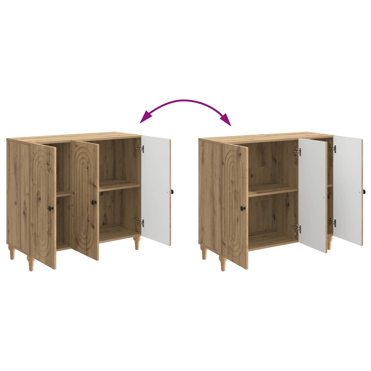 vidaXL Πλαϊνό γραφείο Artisan Δρυς 89 x 34,5 x 80 εκ