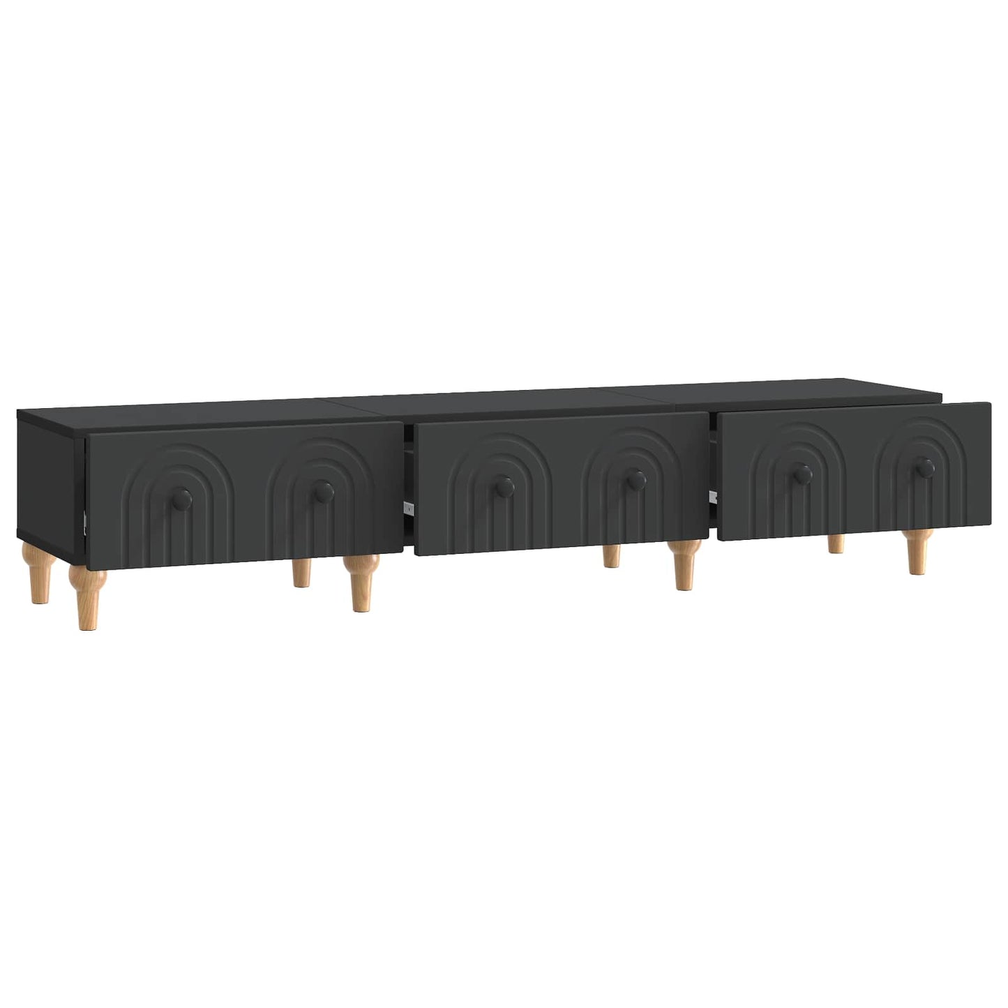 vidaXL Ντουλάπι TV Μαύρο 147 x 34,5 x 30 εκ Επεξεργασμένο Ξύλο