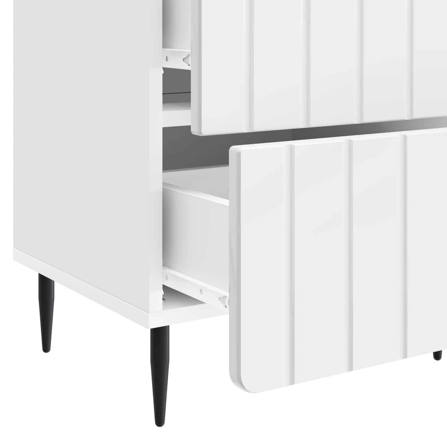 vidaXL Κομοδίνο 2 τμχ. Γυαλιστερό Λευκό 43 x 34,5 x 49,5 εκ