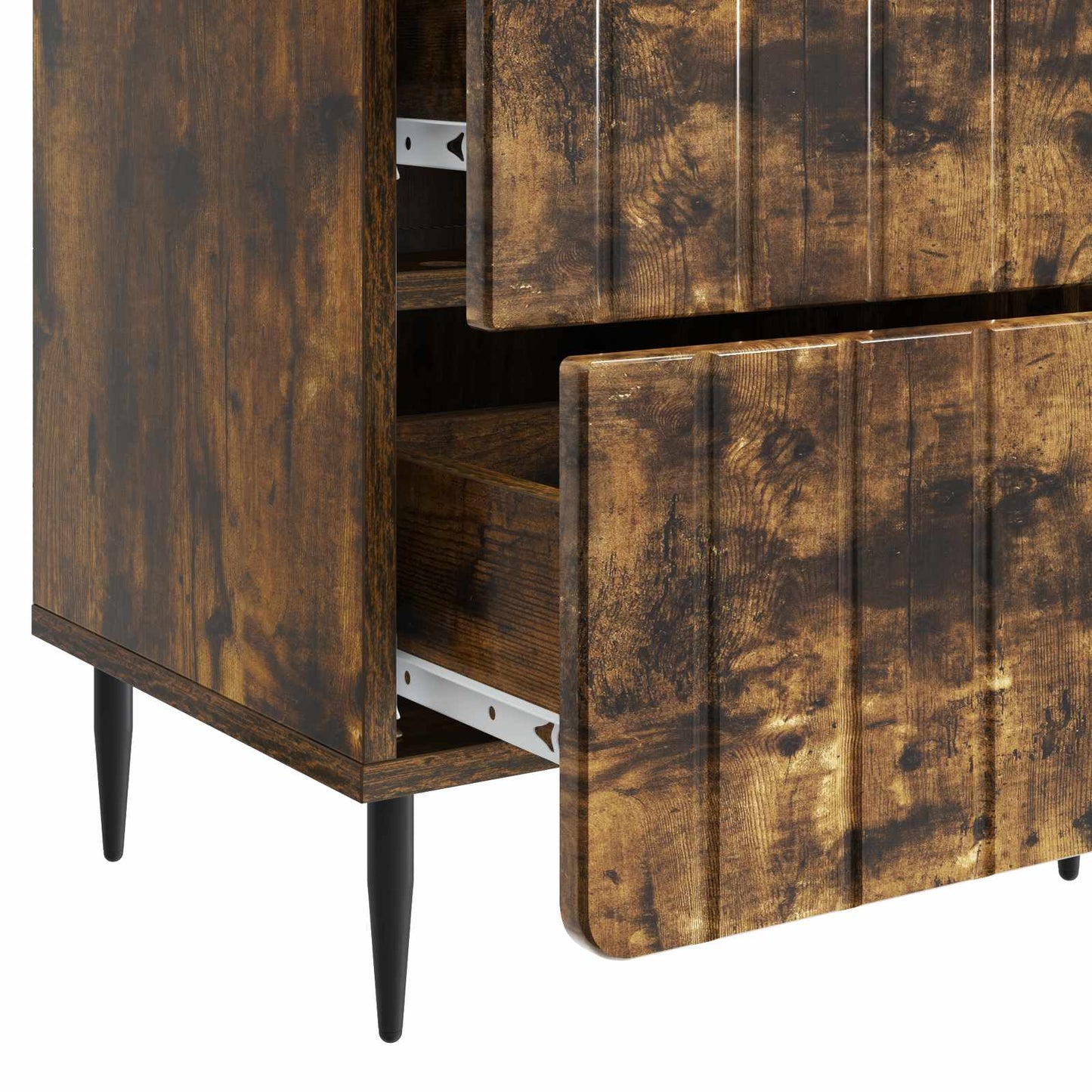 vidaXL Κομοδίνο 2 τμχ. Καπνισμένο Ξύλο Δρυός 43 x 34,5 x 49,5 εκ