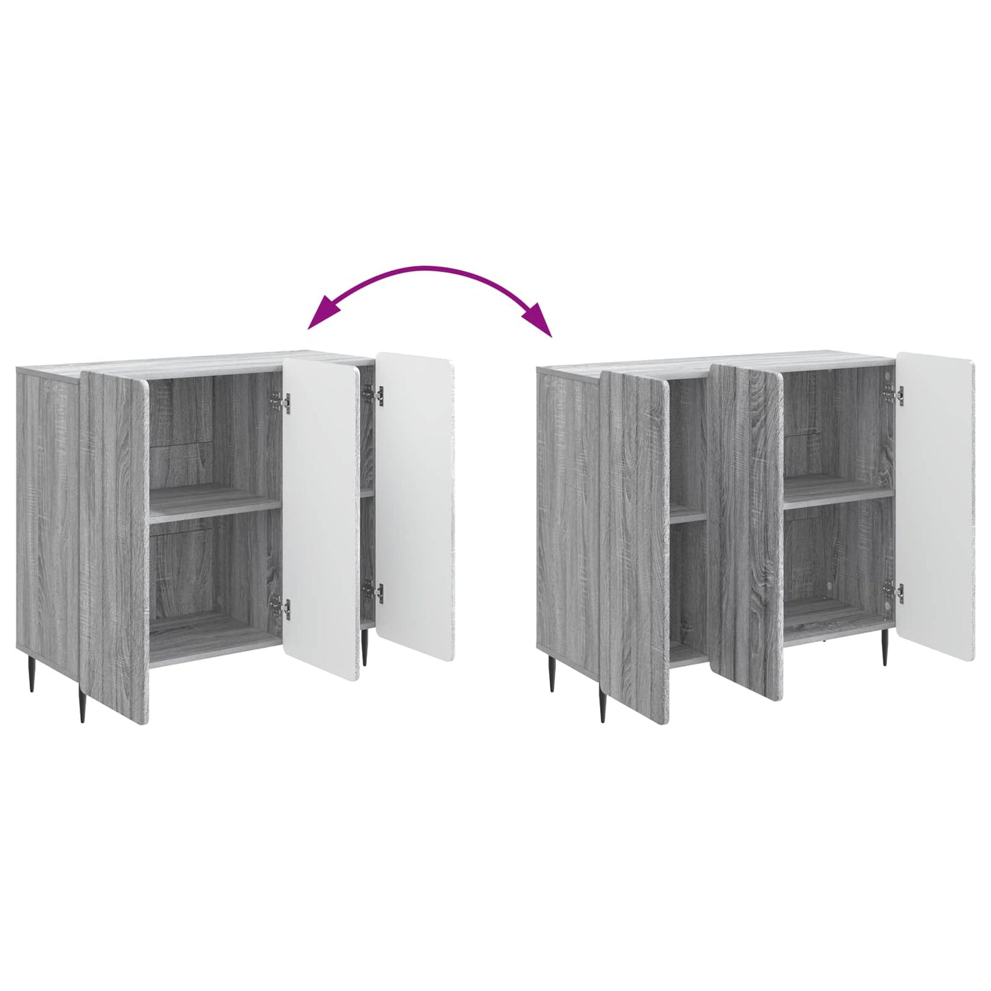 vidaXL Πλαϊνό γραφείο Γκρι Sonoma 89 x 34,5 x 82 εκ.