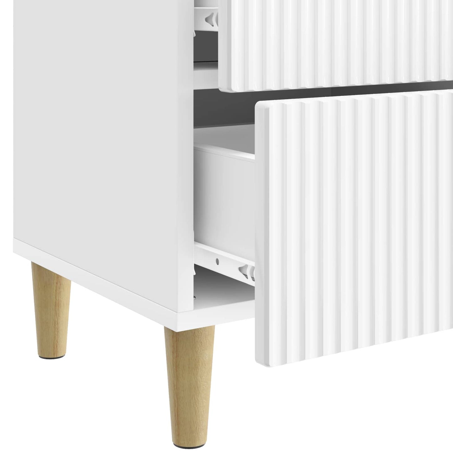 vidaXL Κομοδίνο 2 τμχ. Γυαλιστερό Λευκό 43 x 34,5 x 48 εκ