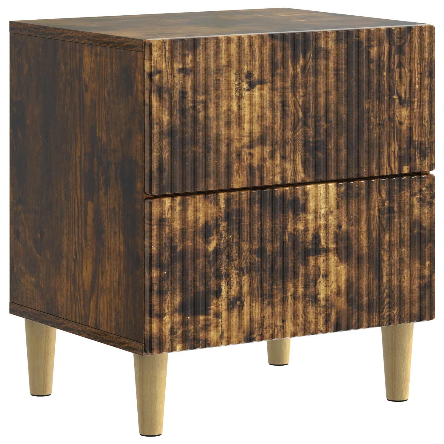 vidaXL Κομοδίνο 2 τεμ. Καπνισμένο Ξύλο Δρυός 43 x 34,5 x 48 εκ