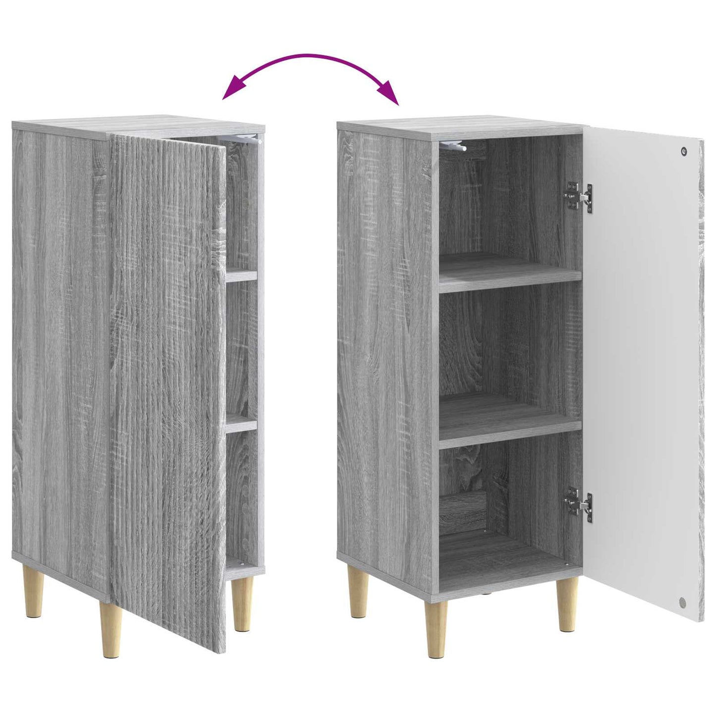 vidaXL Πλαϊνό γραφείο Γκρι Sonoma 33 x 34,5 x 90 εκ Επεξεργασμένο Ξύλο