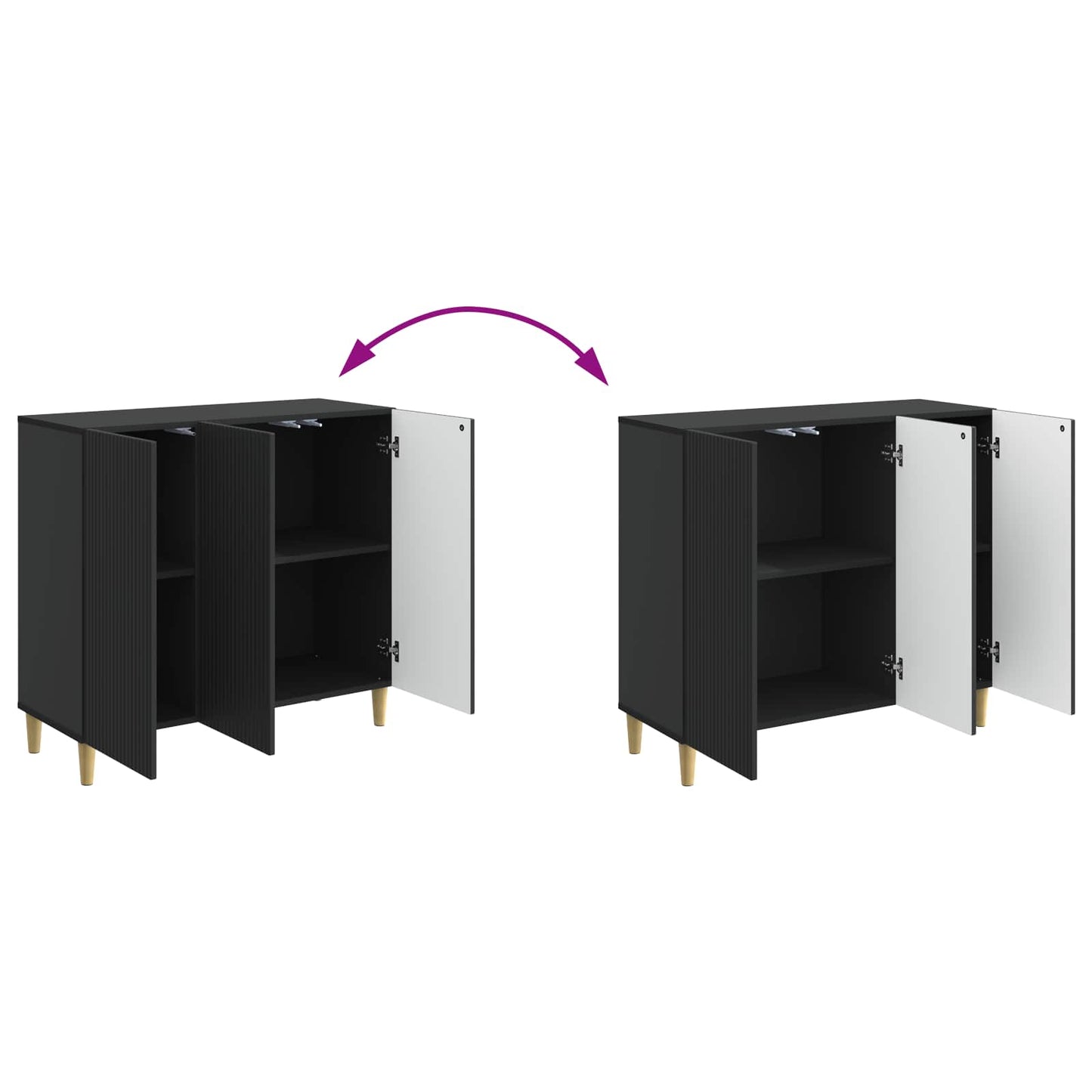 vidaXL Πλαϊνό γραφείο Μαύρο 89 x 34,5 x 80 εκ Επεξεργασμένο Ξύλο