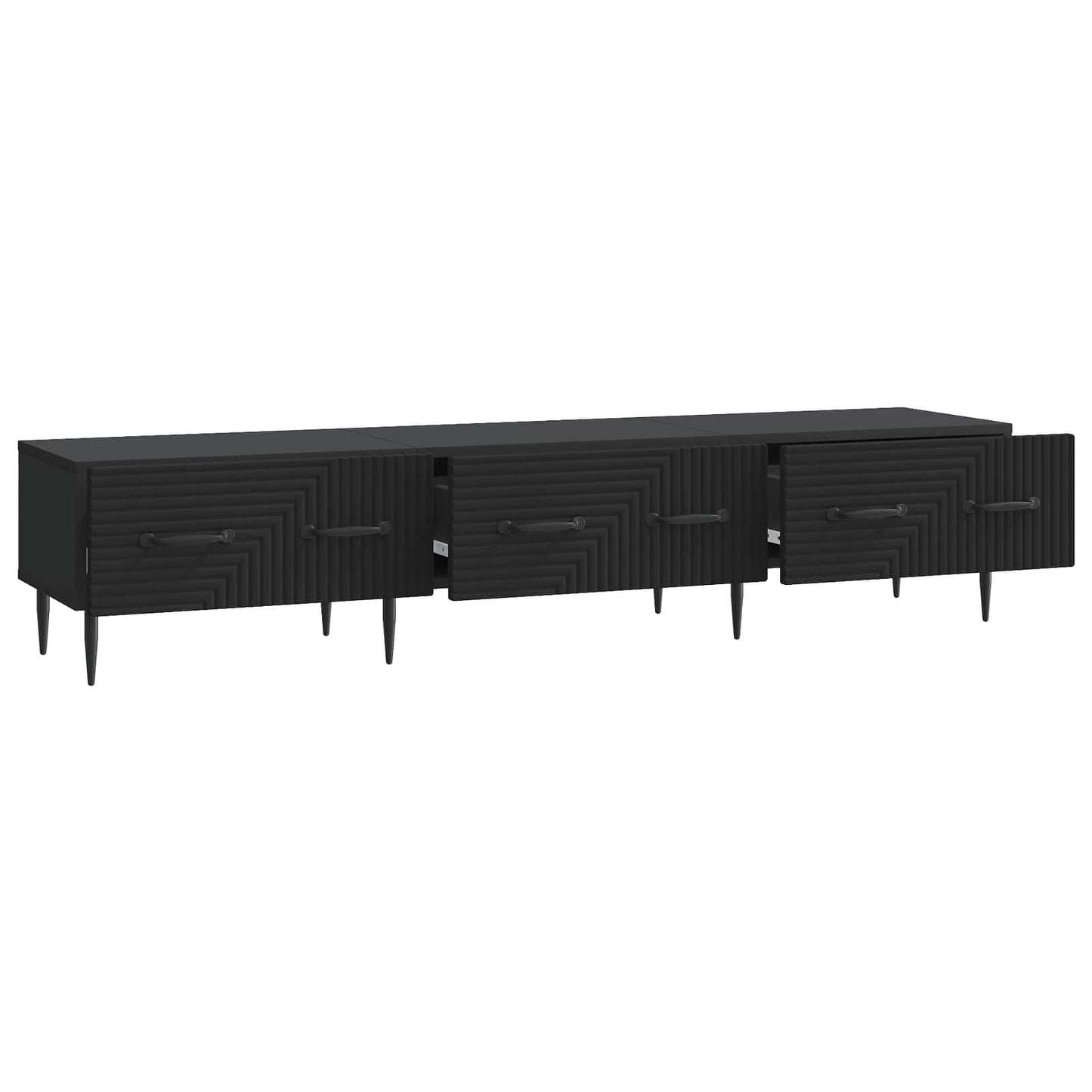 vidaXL Ντουλάπι TV Μαύρο 147 x 34,5 x 30 εκ Επεξεργασμένο Ξύλο