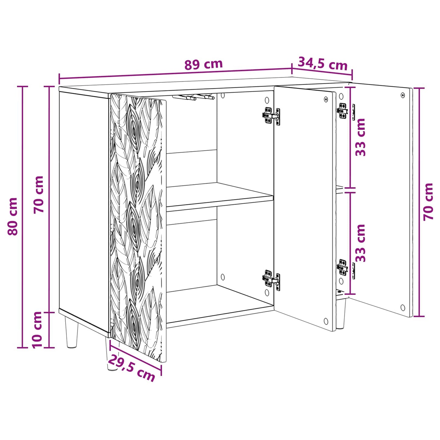 vidaXL Πλαϊνό γραφείο Γκρι Σκυροδέματος 89 x 34,5 x 80 εκ