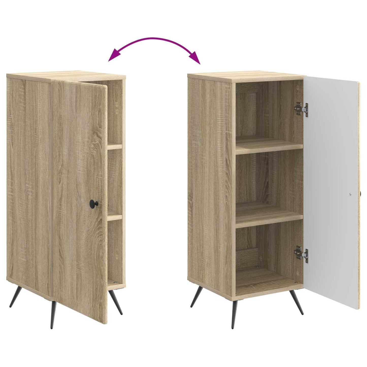 vidaXL Πλαϊνό γραφείο Sonoma Δρυς 33 x 34,5 x 90 εκ Επεξεργασμένο Ξύλο