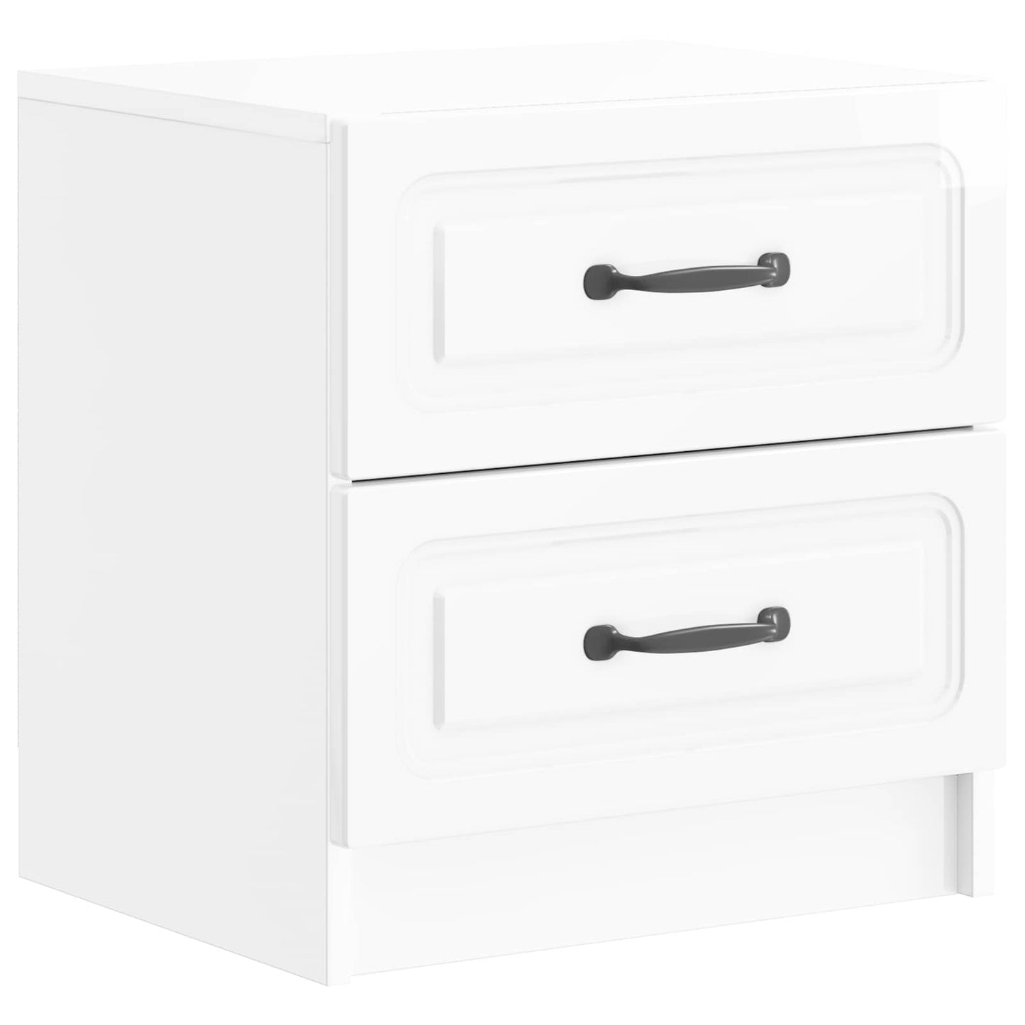vidaXL Κομοδίνο 2 τεμ. Γυαλιστερό Λευκό 43 x 34,5 x 44,5 εκ
