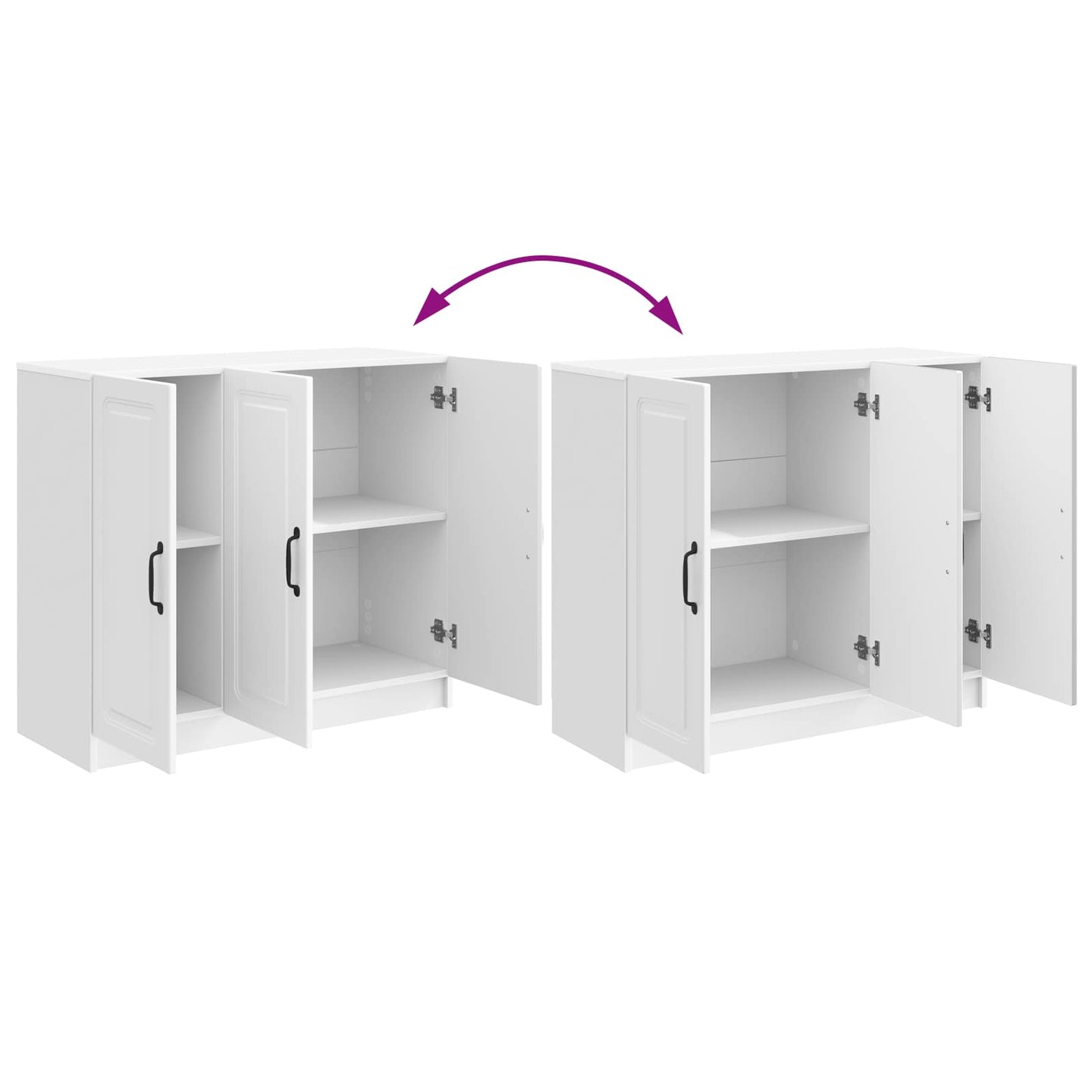 vidaXL Πλαϊνό γραφείο Γυαλιστερό Λευκό 89 x 34,5 x 77 εκ.