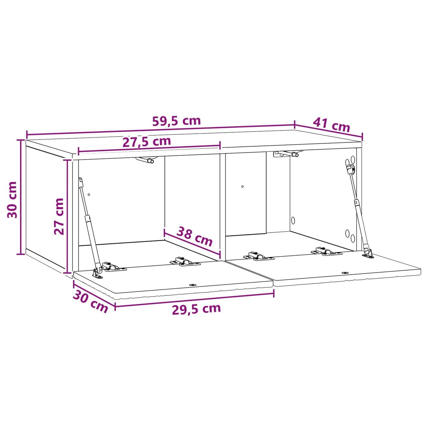 vidaXL Τοποθετούμενος στον τοίχο τηλεοπτικός ερμάριος
