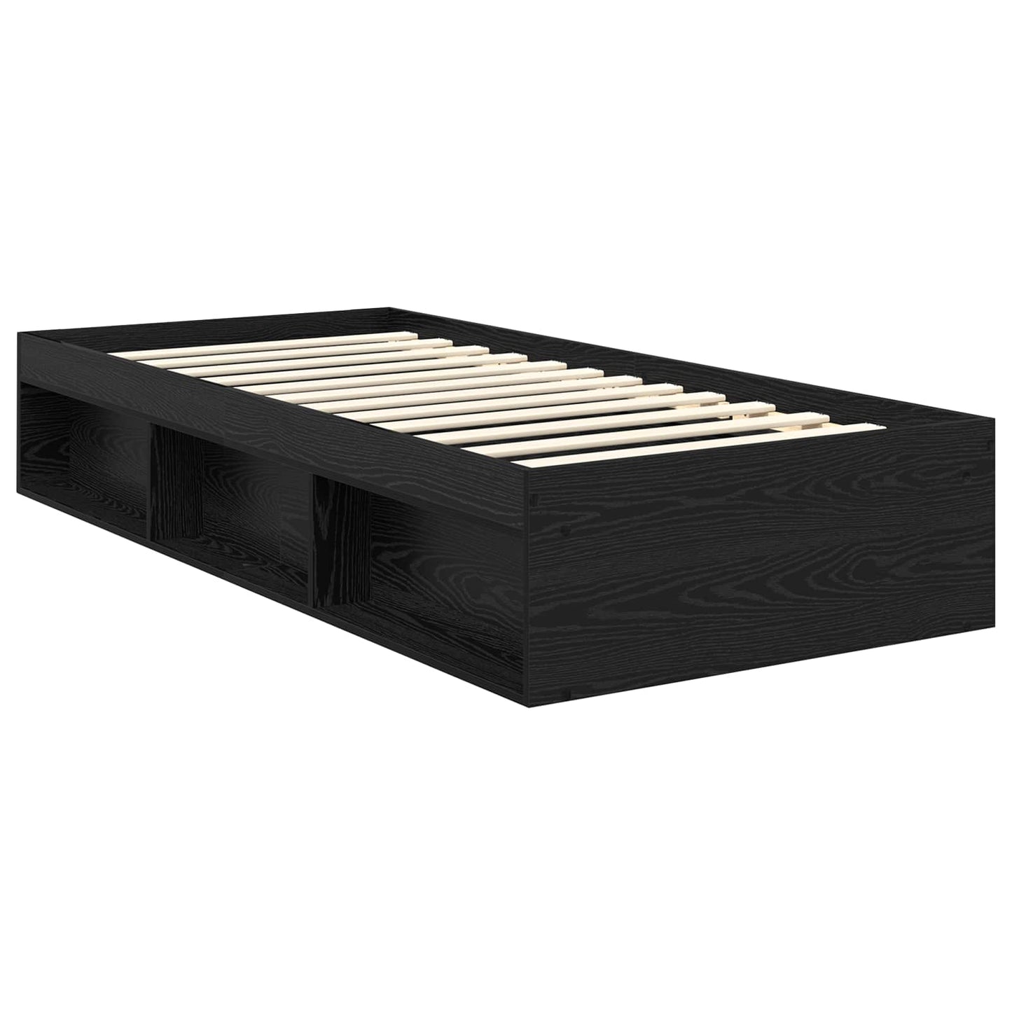 vidaXL Σκελετός Κρεβατιού Μαύρη Δρυς 75 x 190 cm Επεξεργασμένο Ξύλο