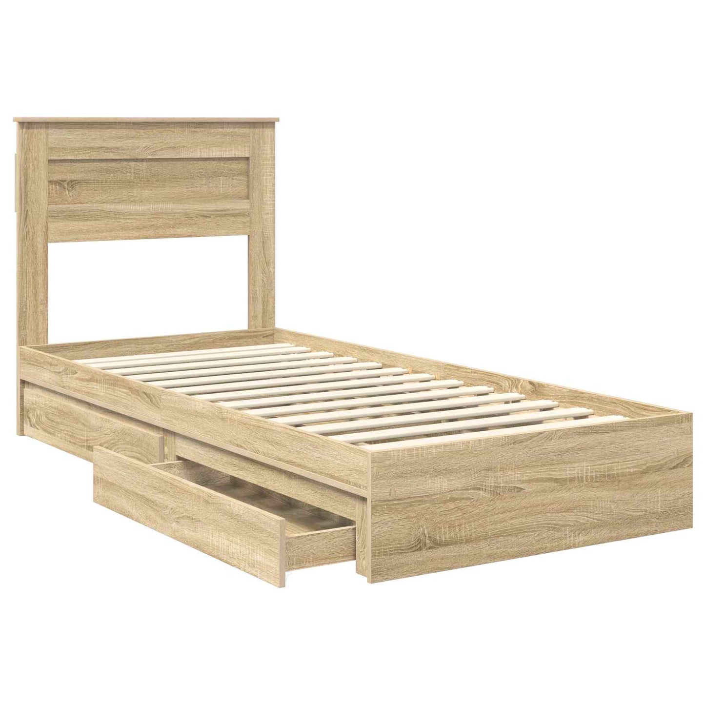 vidaXL Κρεβάτι Αποθήκης Δρύς Sonoma 75 x 190 cm Επεξεργασμένο Ξύλο
