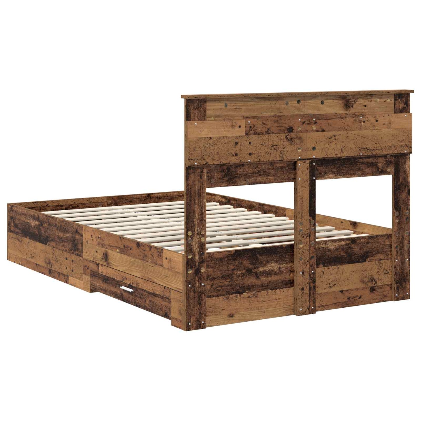 vidaXL Σκελετός Κρεβατιού Παλιό ξύλο 120 x 190 cm Επεξεργασμένο Ξύλο