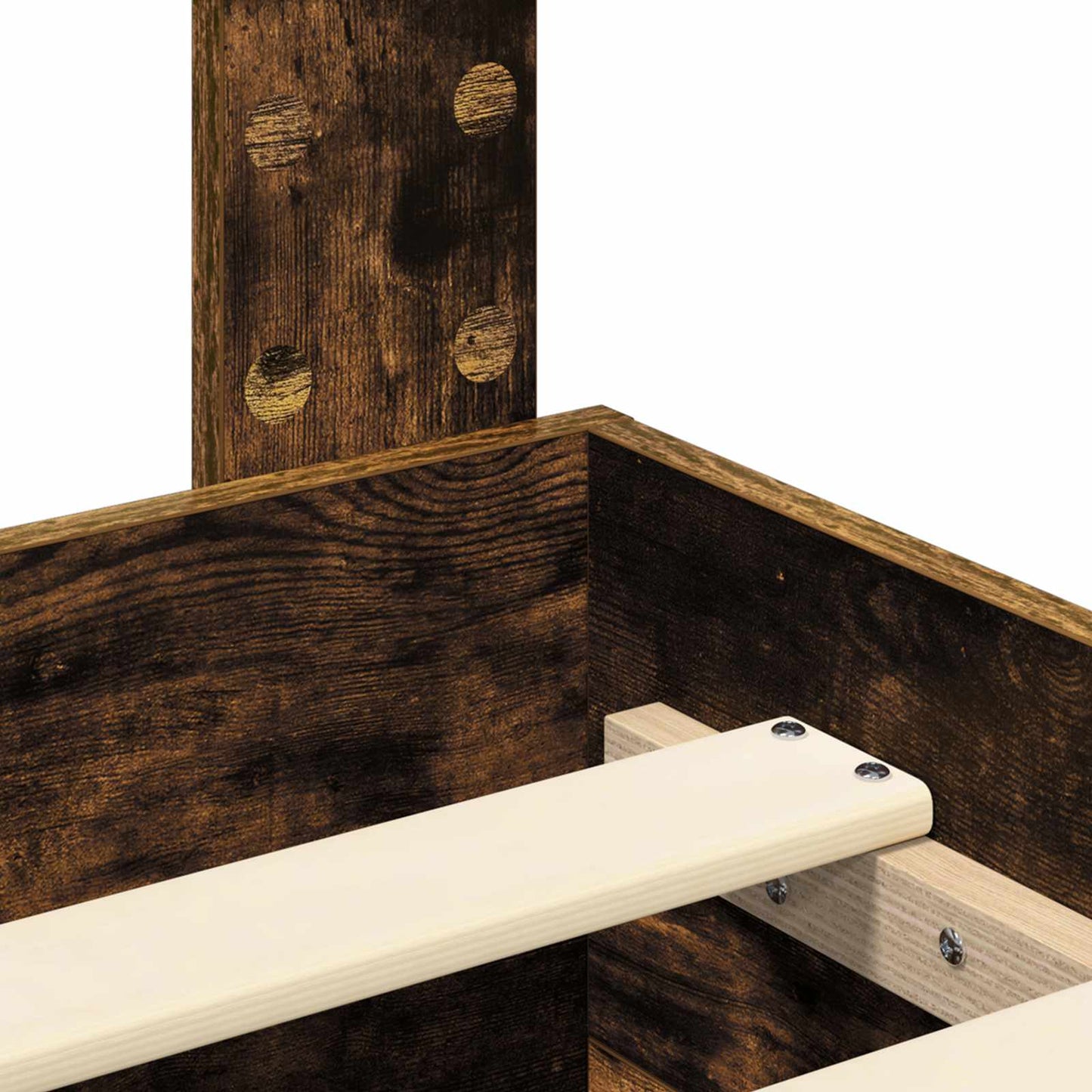 vidaXL Σκελετός Κρεβατιού με κεφαλάρι Καπνιστό Δρύς 120 x 200 cm