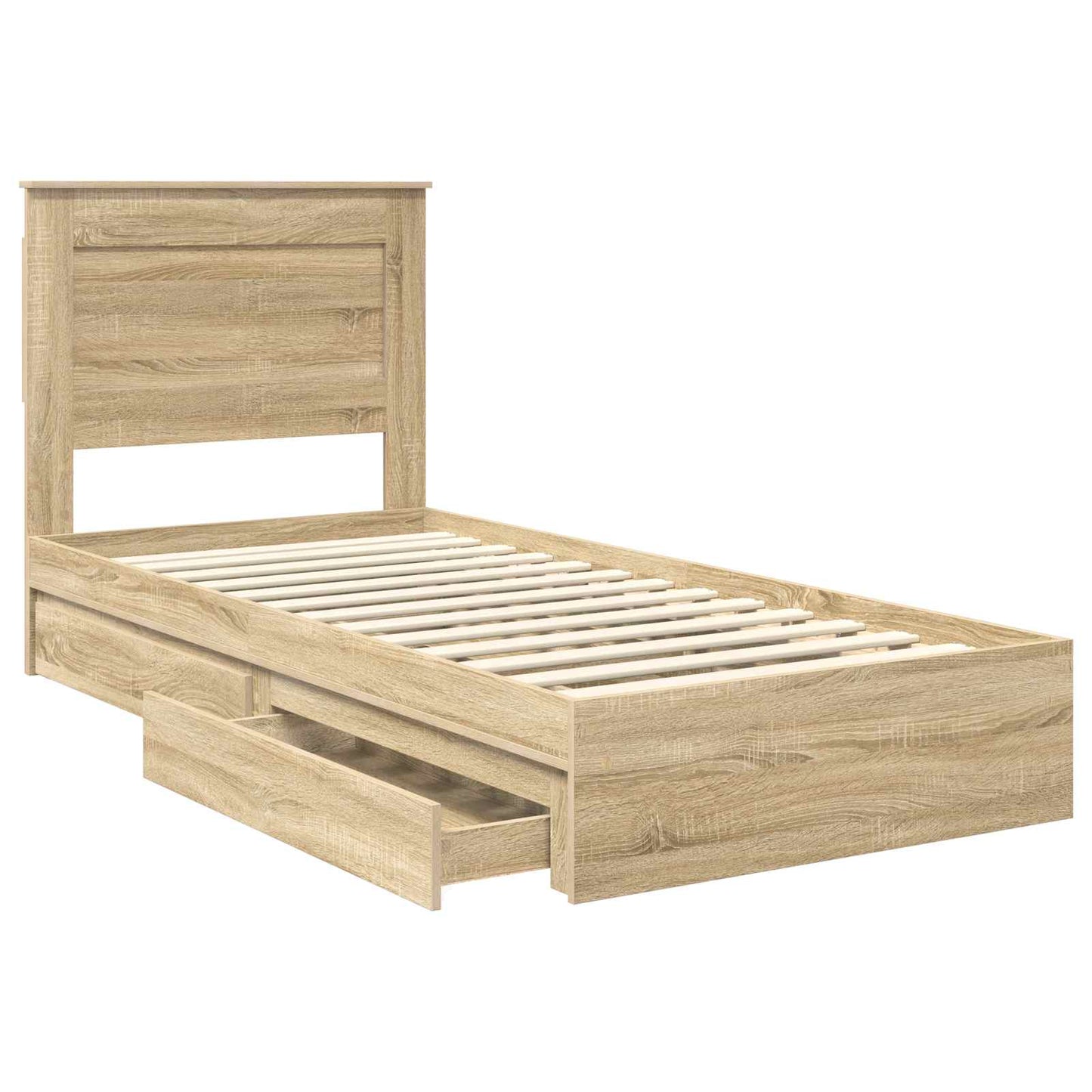 vidaXL Κρεβάτι Αποθήκης Δρύς Sonoma 75 x 190 cm Επεξεργασμένο Ξύλο