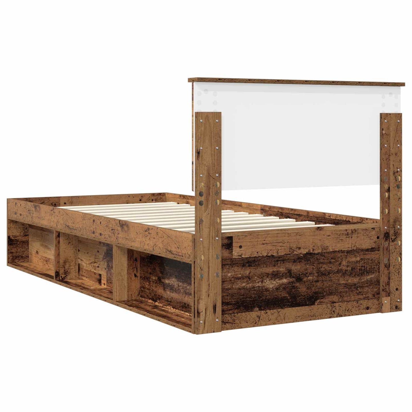 vidaXL Σκελετός Κρεβατιού Παλιό ξύλο 90 x 190 cm Στερεά ξυλεία πεύκου