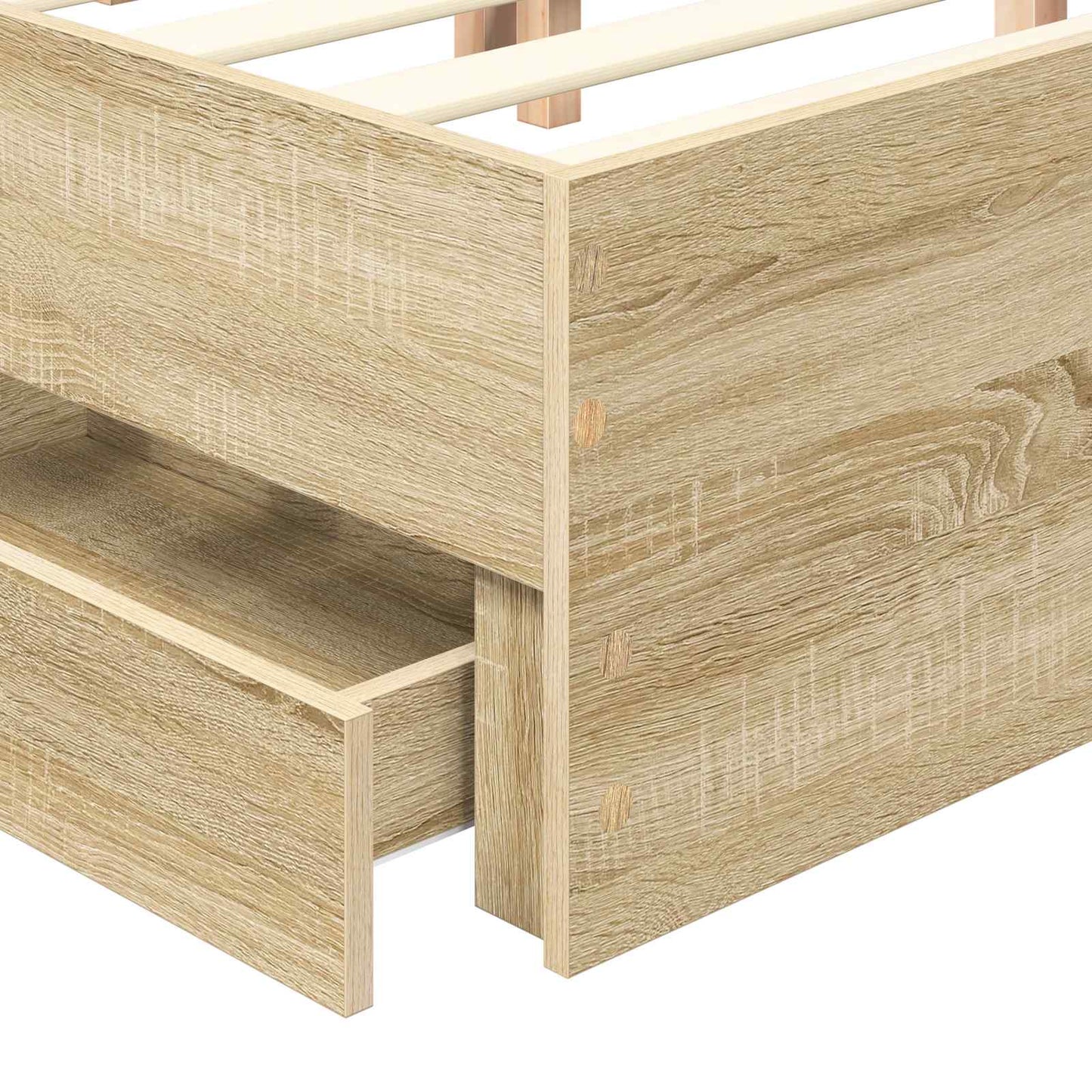 vidaXL Σκελετός Κρεβατιού Δρύς Sonoma 200 x 200 cm Μηχανήματος Ξύλο