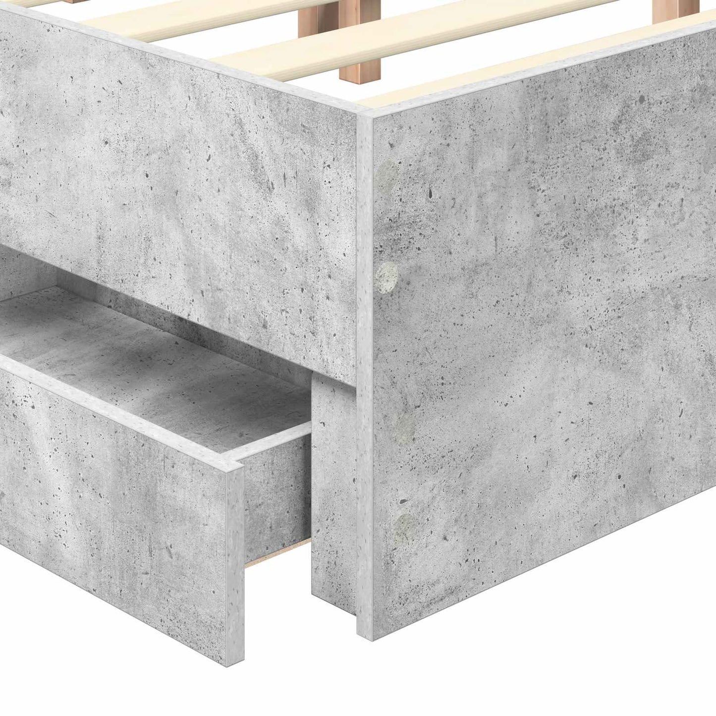 vidaXL Σκελετός Κρεβατιού Σκυρόδεμα Γκρι 200 x 200 cm Μηχανήματος Ξύλο