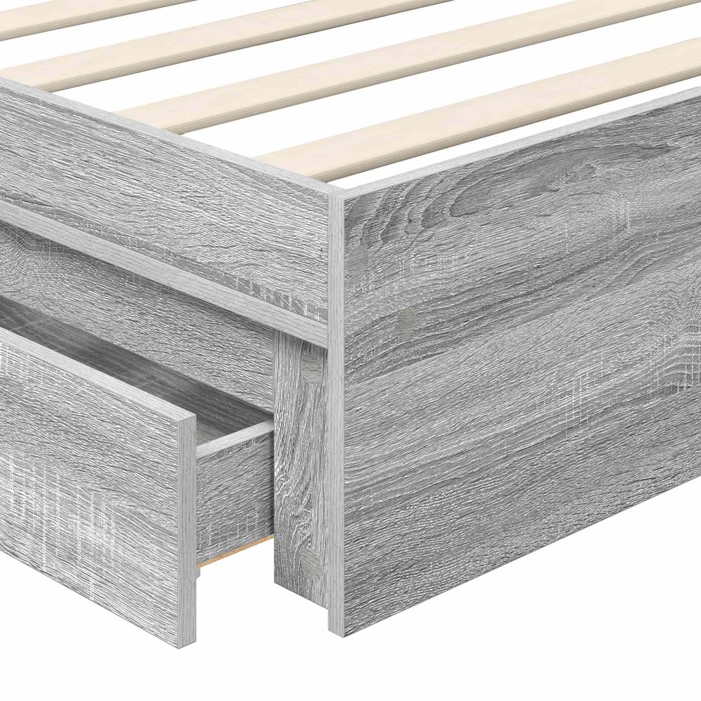 vidaXL Κρεβάτι Αποθήκης Γκρίζο Σονομα 100 x 200 cm Επεξεργασμένο Ξύλο