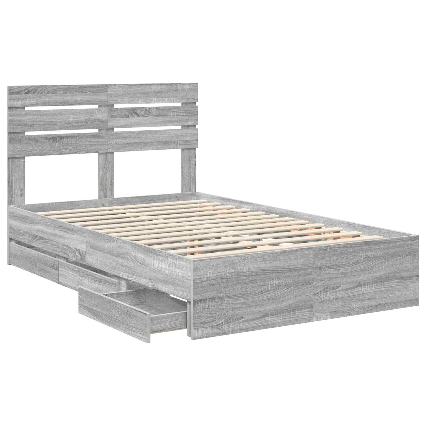 vidaXL Σκελετός Κρεβατιού Γκρίζο Σονομα 120 x 190 cm Μηχανήματος Ξύλο