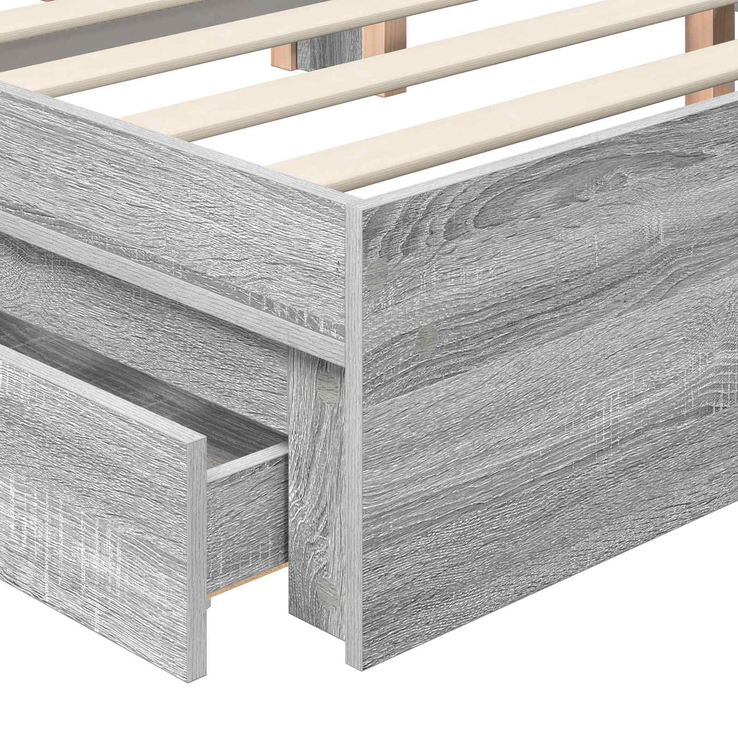 vidaXL Κρεβάτι Αποθήκης Γκρίζο Σονομα 140 x 200 cm Επεξεργασμένο Ξύλο