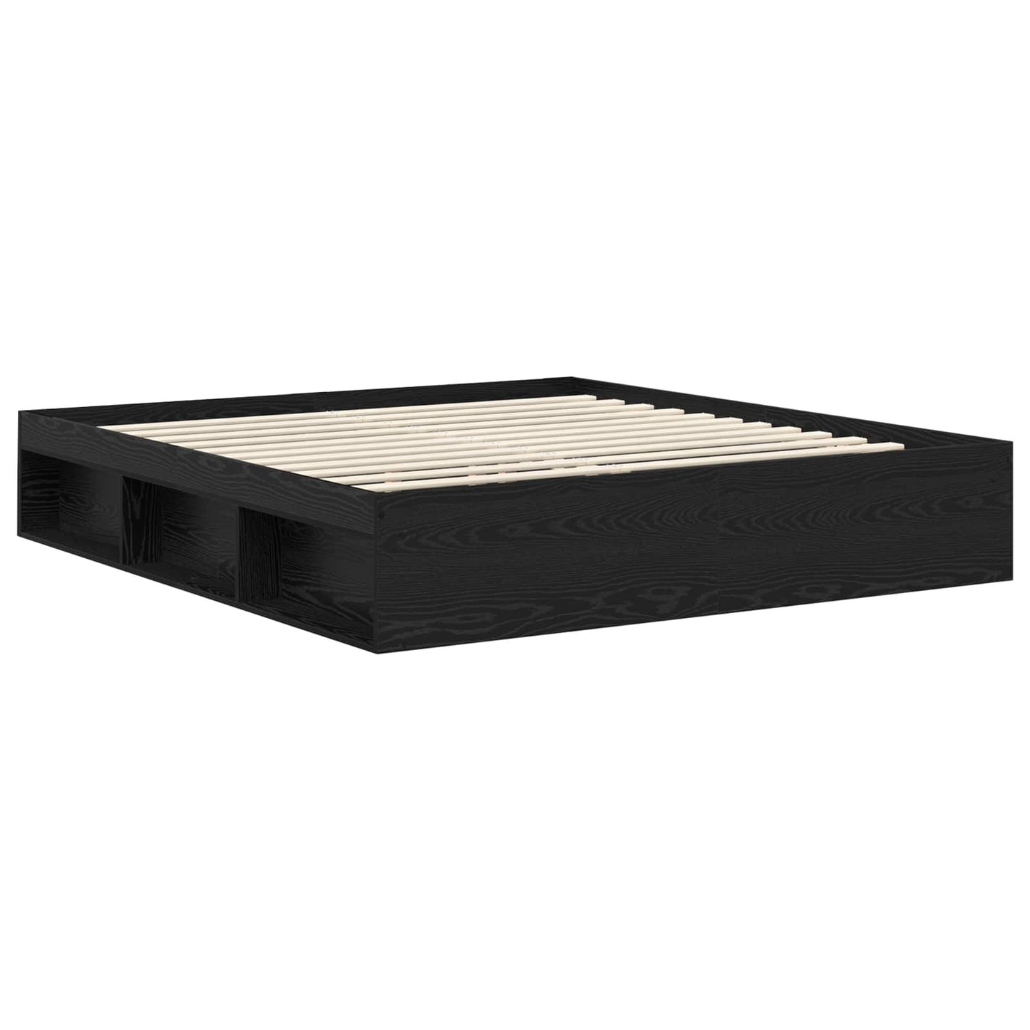 vidaXL Σκελετός Κρεβατιού Μαύρο 200 x 200 cm Στερεά ξυλεία πεύκου