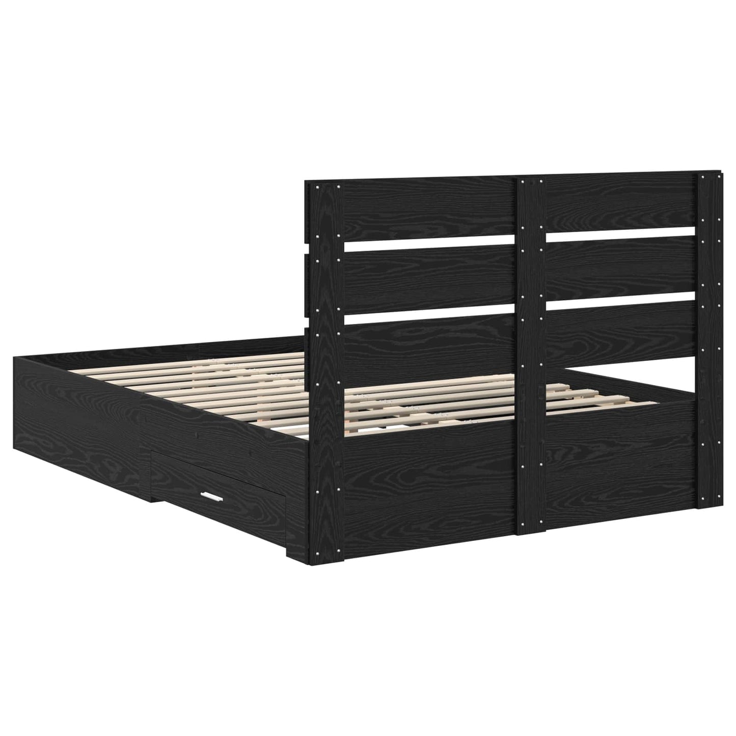 vidaXL Σκελετός Κρεβατιού Μαύρη Οξυά 140 x 190 cm Επεξεργασμένο Ξύλο