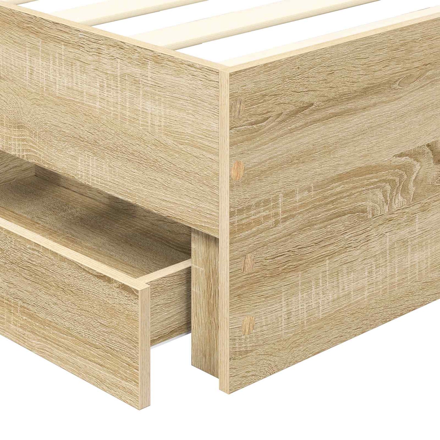 vidaXL Σκελετός Κρεβατιού με συρτάρι Δρύς Sonoma 90 x 200 cm