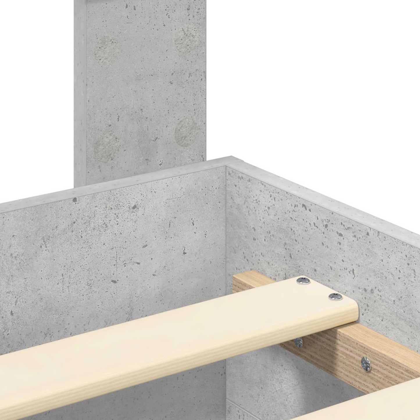 vidaXL Σκελετός Κρεβατιού με κεφαλάρι Σκυρόδεμα Γκρι 140 x 190 cm