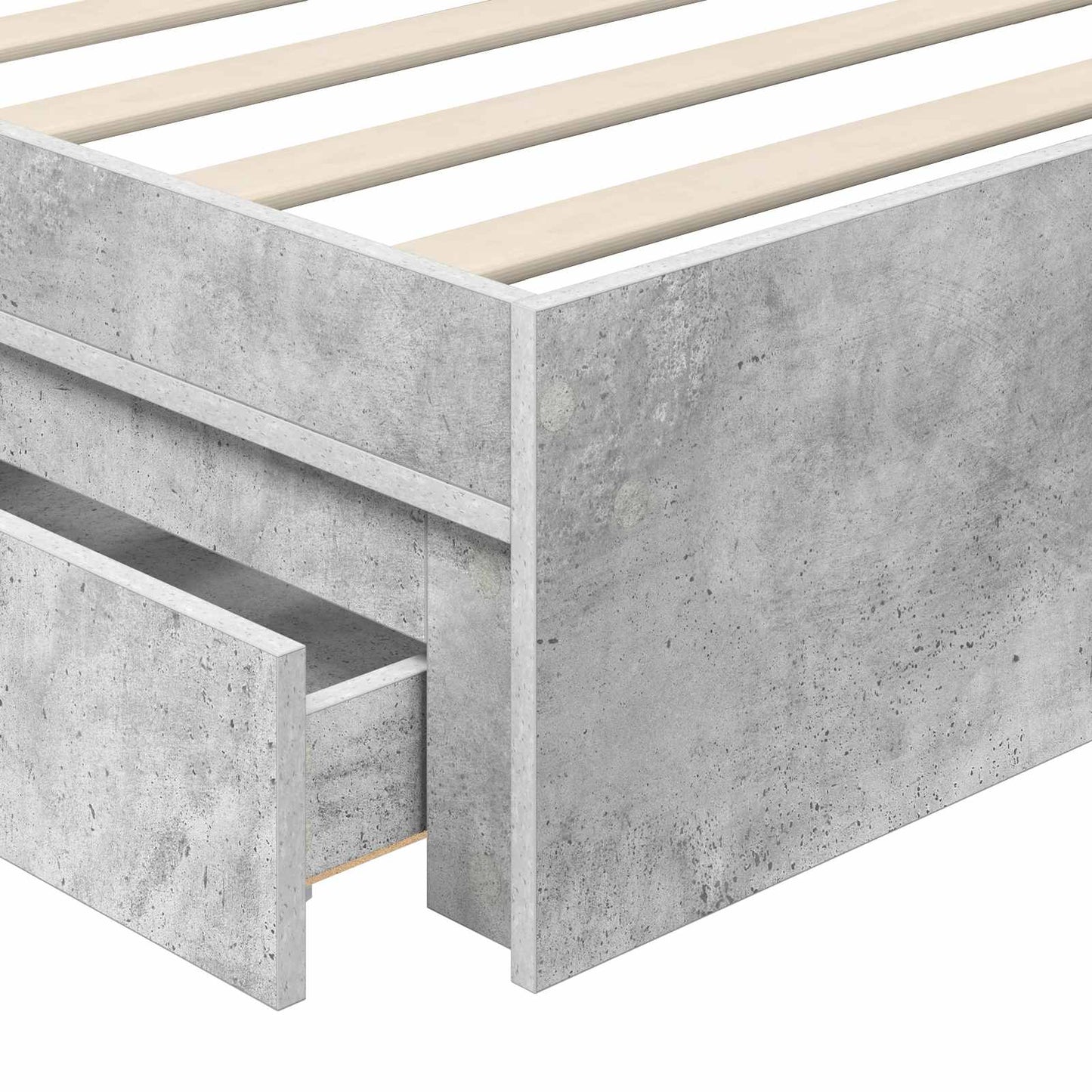 vidaXL Κρεβάτι Αποθήκης Σκυρόδεμα Γκρι 75 x 190 cm Επεξεργασμένο ξύλο