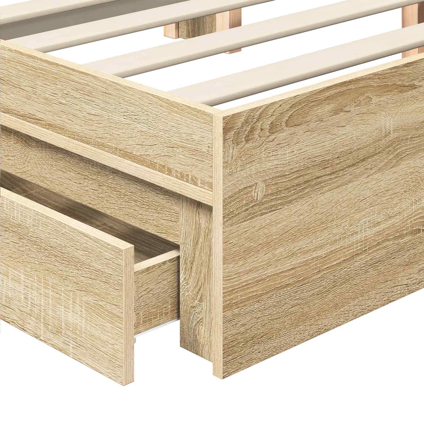 vidaXL Κρεβάτι Αποθήκης Δρύς Sonoma 150 x 200 cm Επεξεργασμένο Ξύλο