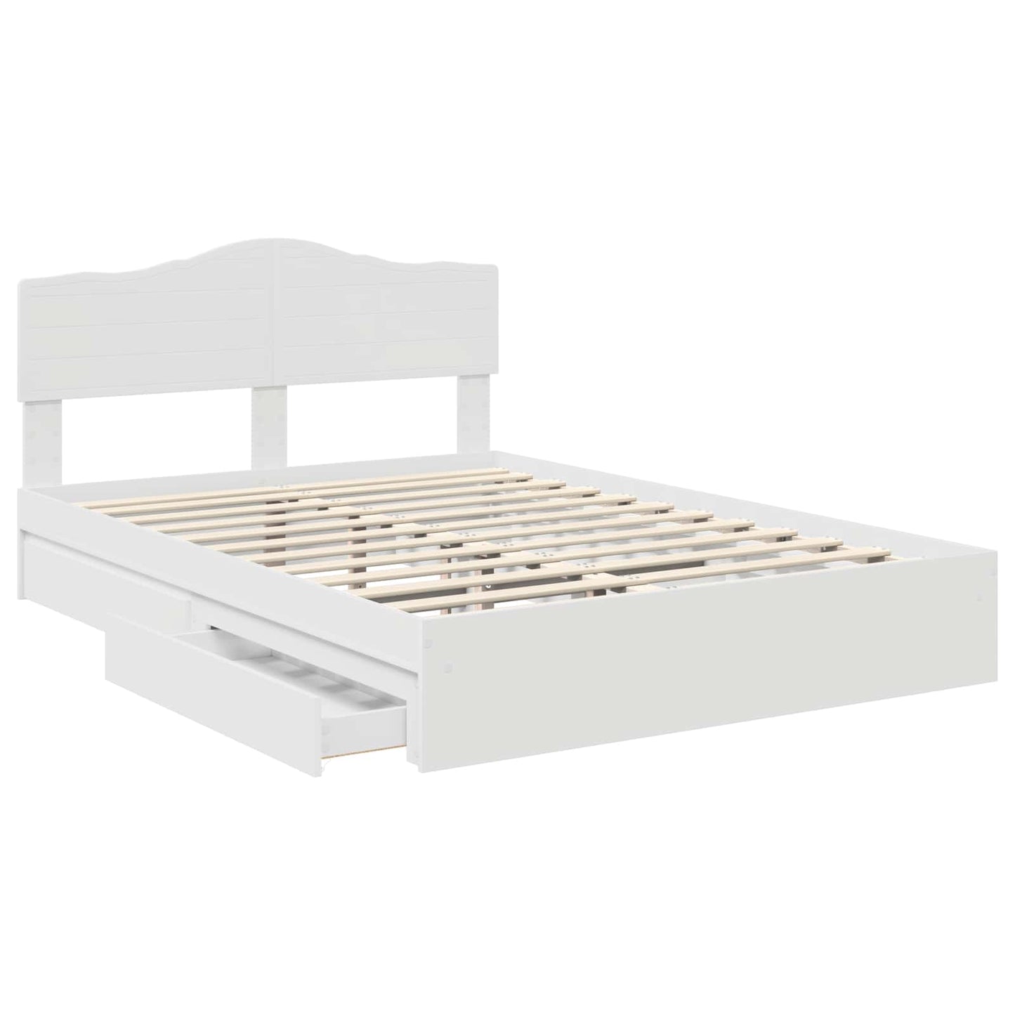 vidaXL Κρεβάτι Αποθήκης Λευκό 140 x 190 cm Επεξεργασμένο ξύλο