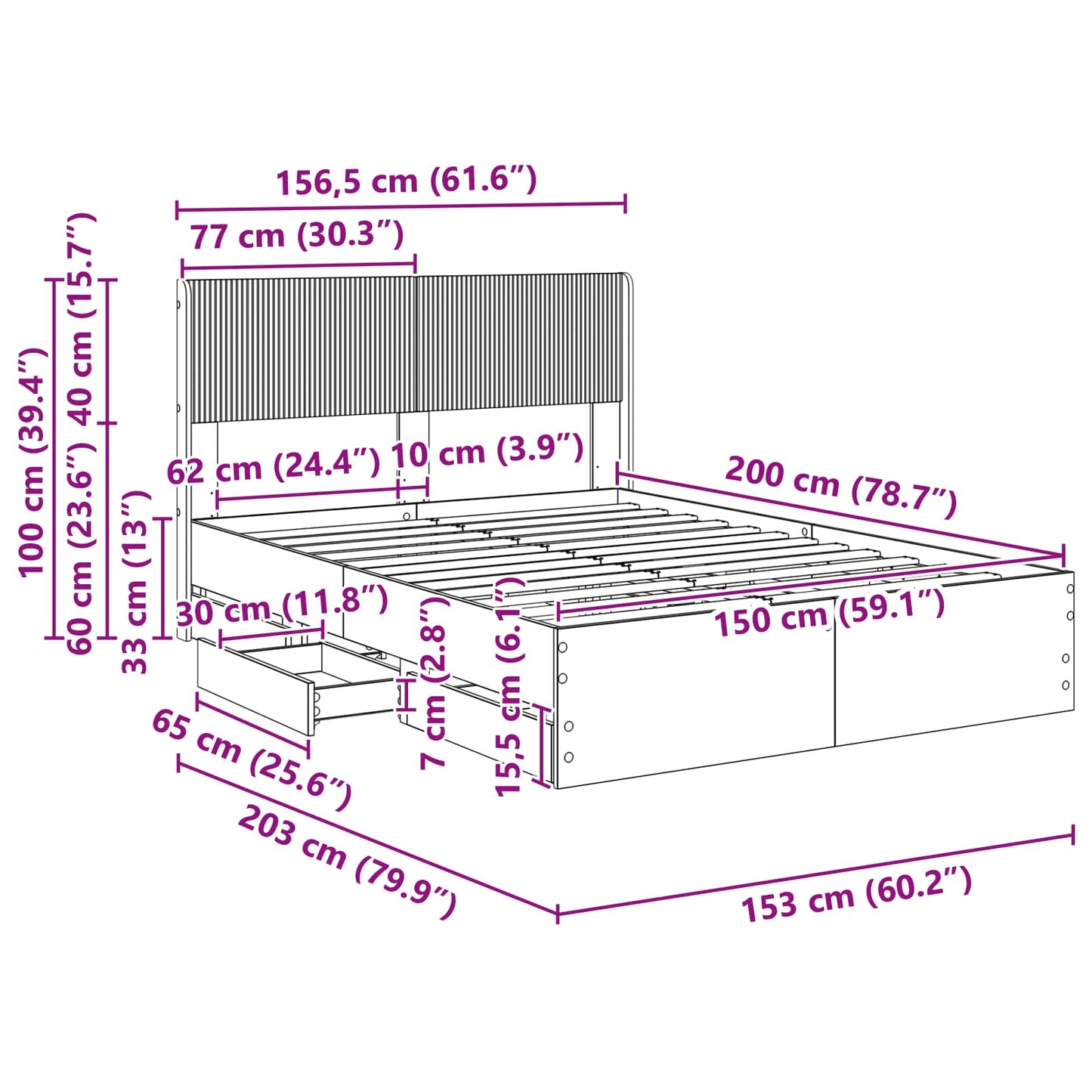 vidaXL Καλάθι με αποθήκη και κεφαλάρι Sonoma Δρυς 150 x 200 cm