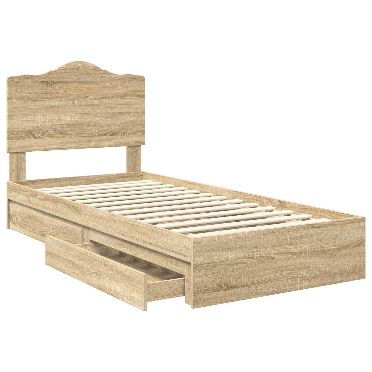 vidaXL Κρεβάτι Αποθήκης Δρύς Sonoma 90 x 200 cm Επεξεργασμένο Ξύλο