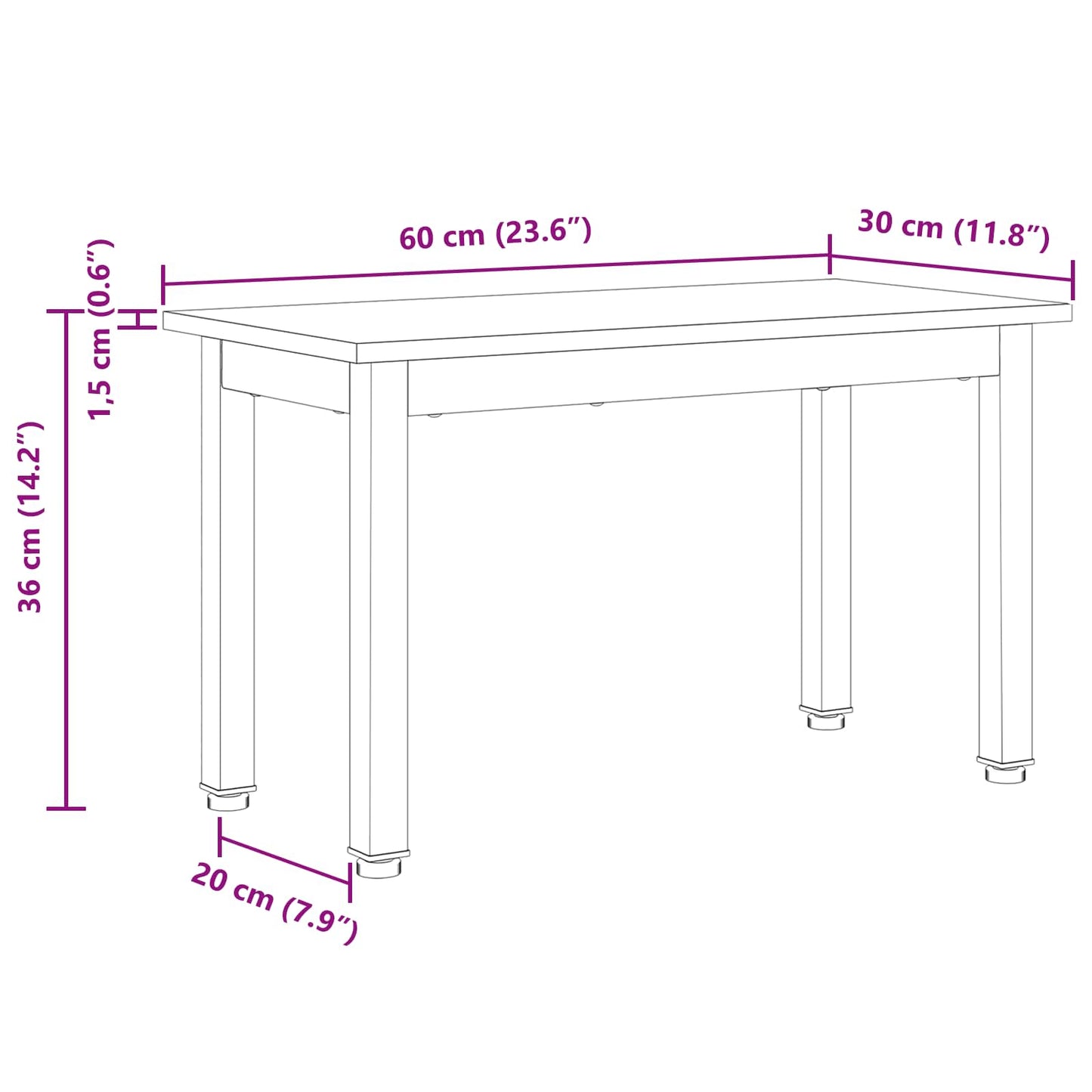 vidaXL Τραπεζάκι σαλονιού Λευκό 60 x 30 x 36 cm Στερεά ξυλεία πεύκου