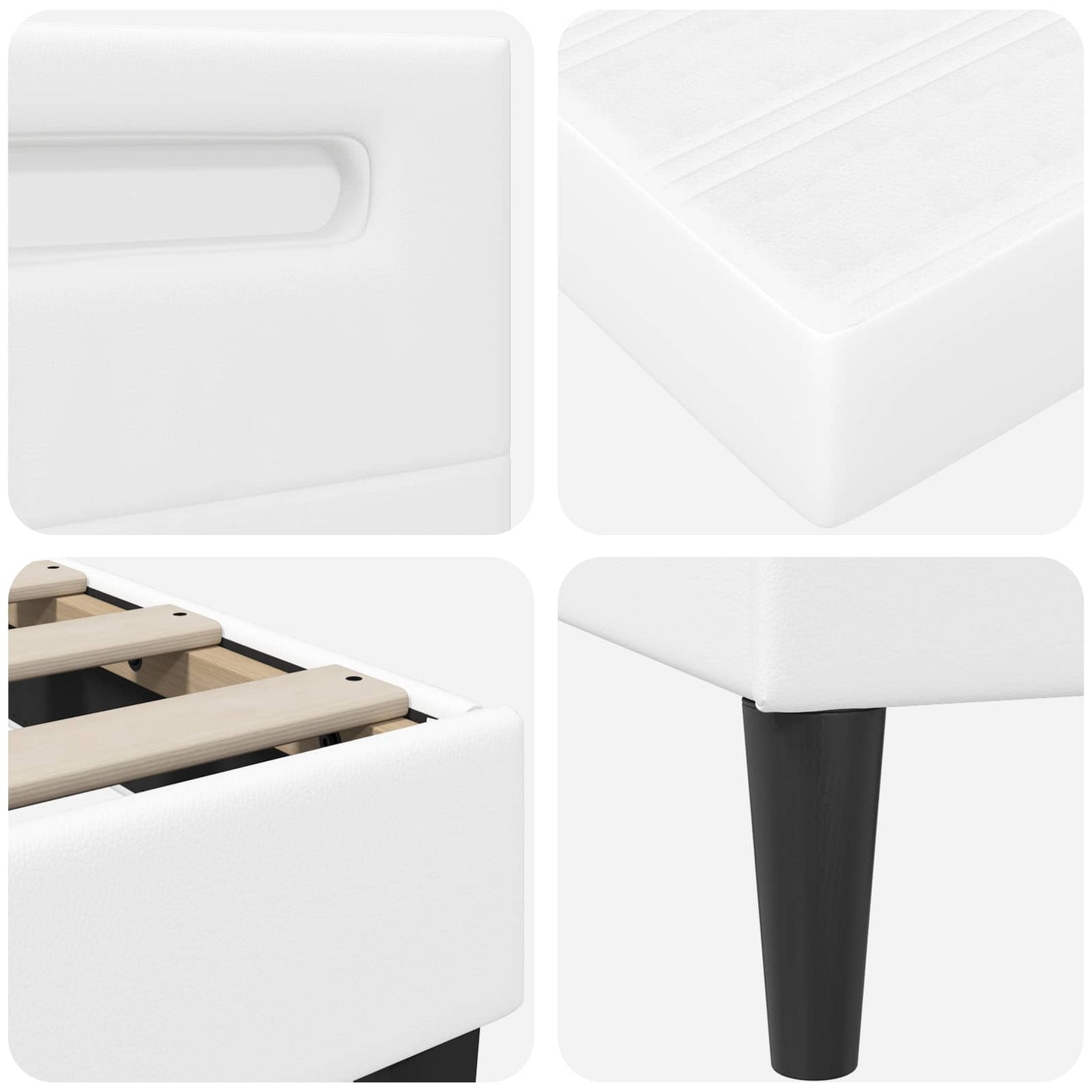 vidaXL Σκελετός κρεβατιού με στρώμα Λευκό 120 x 190 cm Τεχνητό Δέρμα