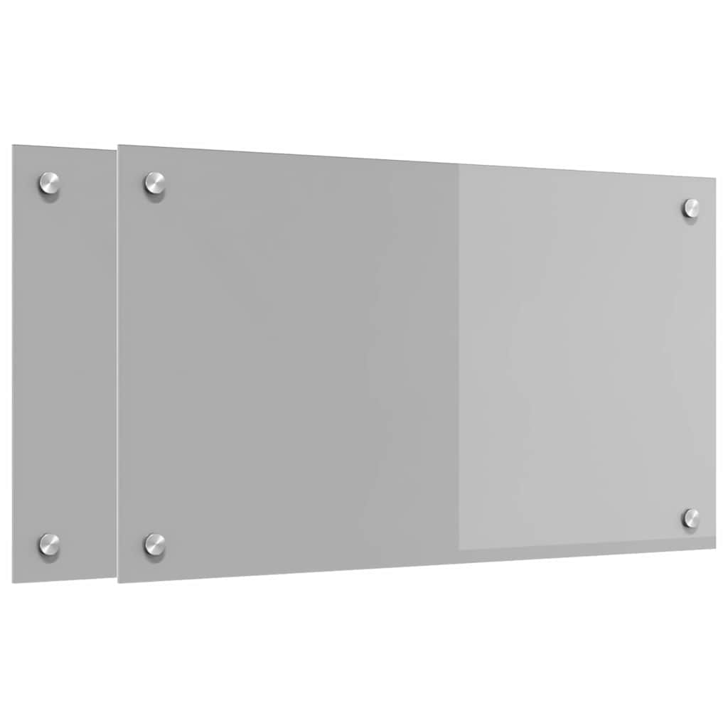 vidaXL Πίσω Πάνελ Κουζίνας 2 pcs Ανοιχτό γκρι 70 x 40 cm