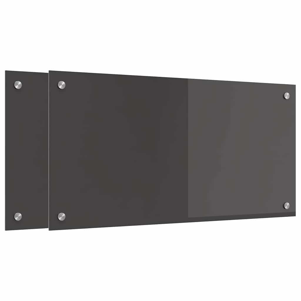 vidaXL Πίσω Πάνελ Κουζίνας 2 pcs Σκούρο Γκρι 80 x 40 cm