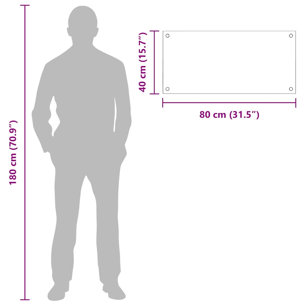 vidaXL Πίσω Πάνελ Κουζίνας 2 pcs Σκούρο Γκρι 80 x 40 cm