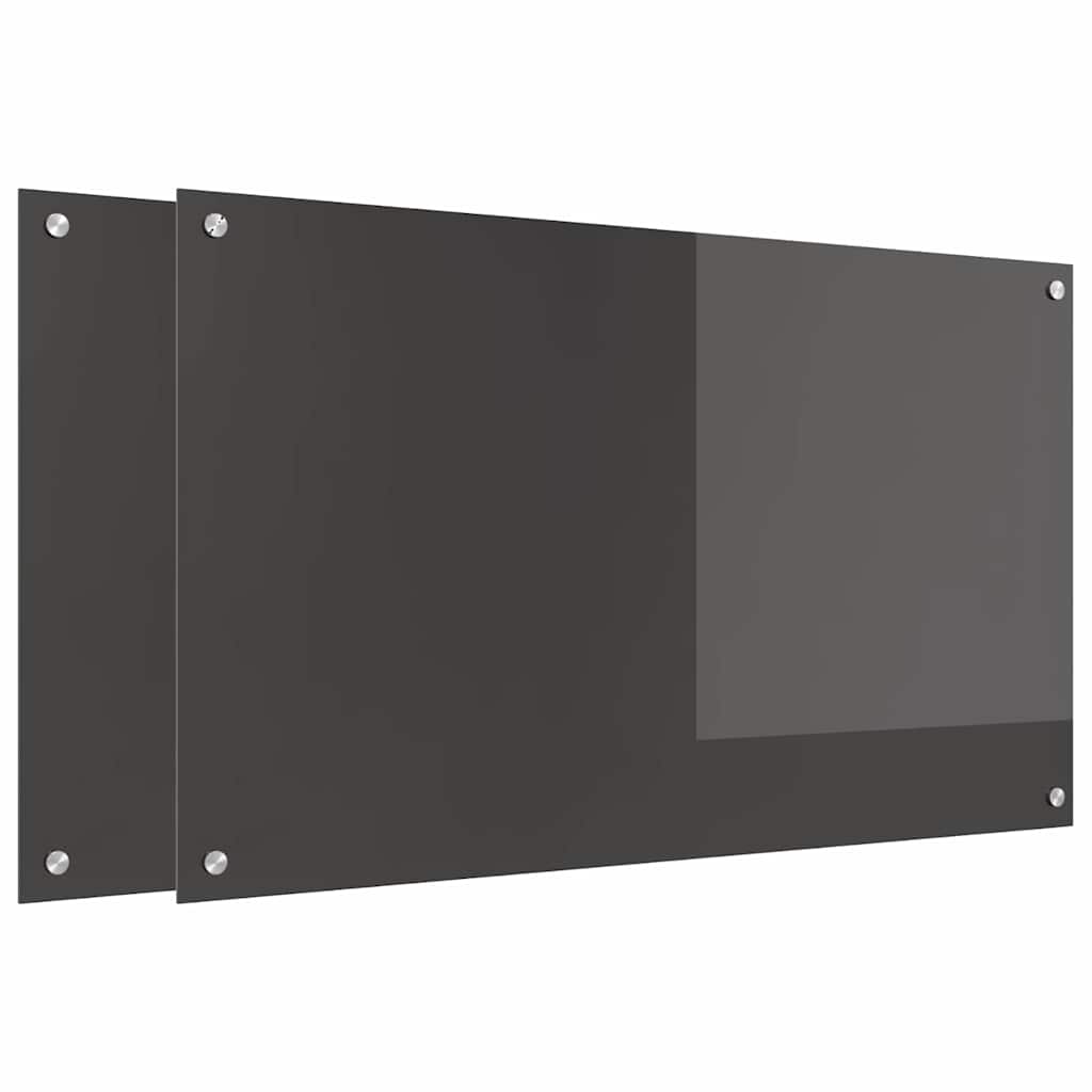vidaXL Πίσω Πάνελ Κουζίνας 2 pcs Σκούρο Γκρι 100 x 60 cm