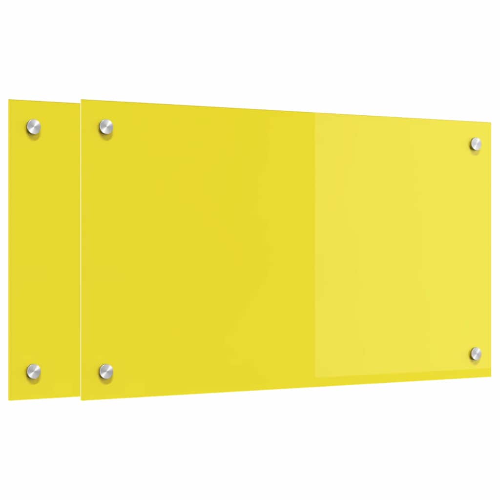 vidaXL Πίσω Πάνελ Κουζίνας 2 pcs Κίτρινο 70 x 40 cm σκληρυμένο γυαλί