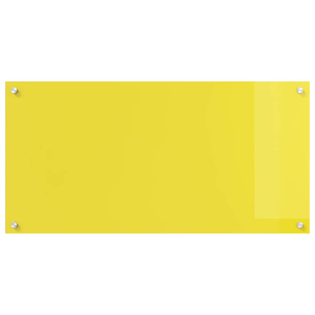 vidaXL Πίσω Πάνελ Κουζίνας 2 pcs Κίτρινο 100 x 50 cm σκληρυμένο γυαλί