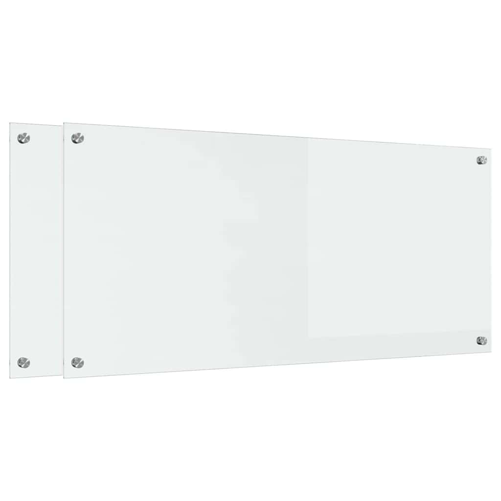vidaXL Πίσω Πάνελ Κουζίνας 2 pcs Διαφανές 110 x 50 cm σκληρυμένο γυαλί