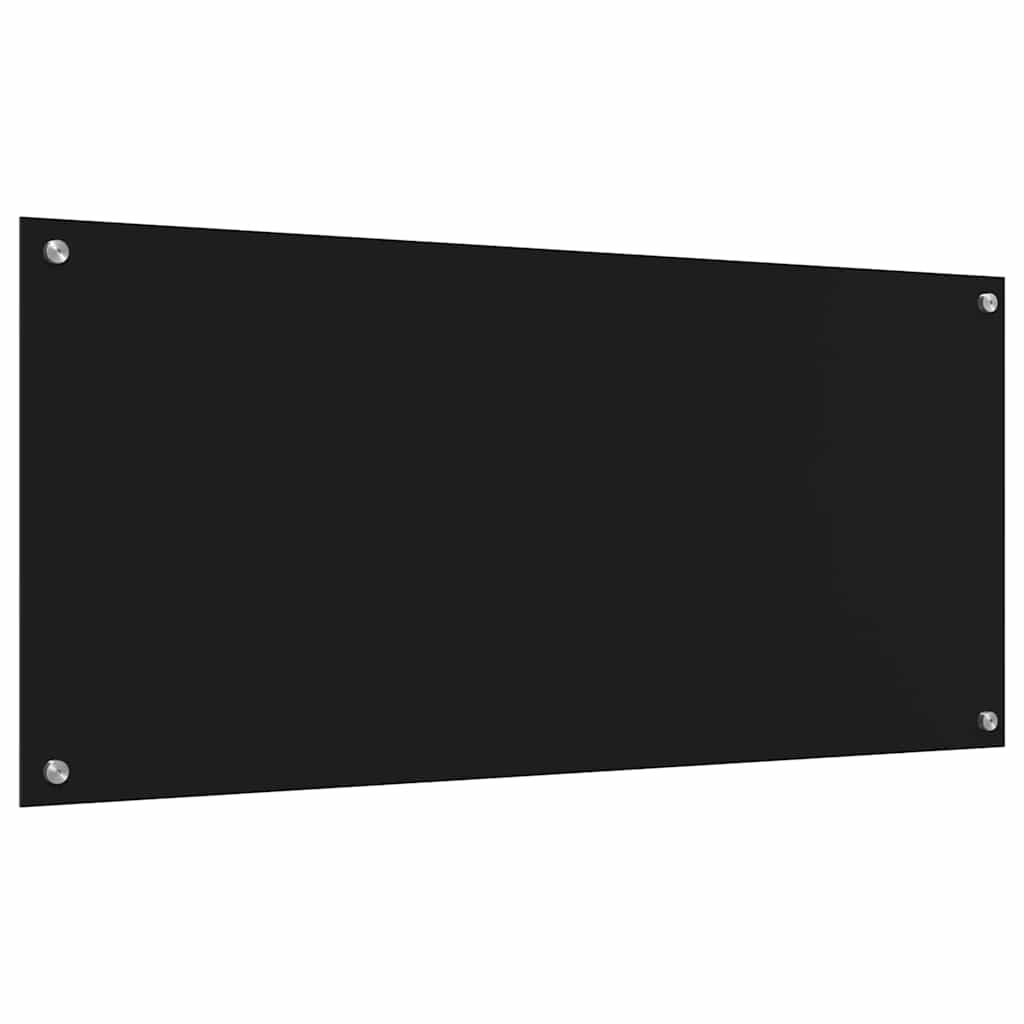 vidaXL Πίσω Πάνελ Κουζίνας 2 pcs Μαύρο 110 x 50 cm σκληρυμένο γυαλί