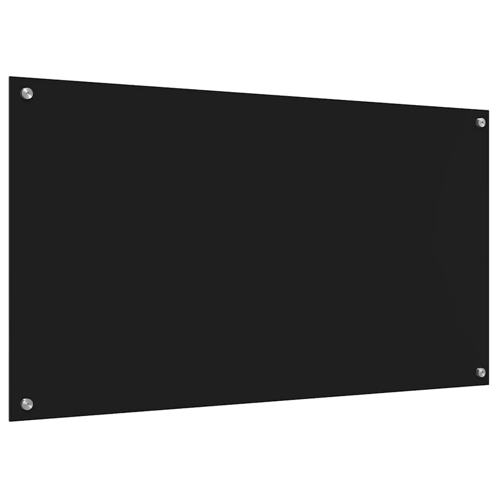 vidaXL Πίσω Πάνελ Κουζίνας 2 pcs Μαύρο 110 x 60 cm σκληρυμένο γυαλί