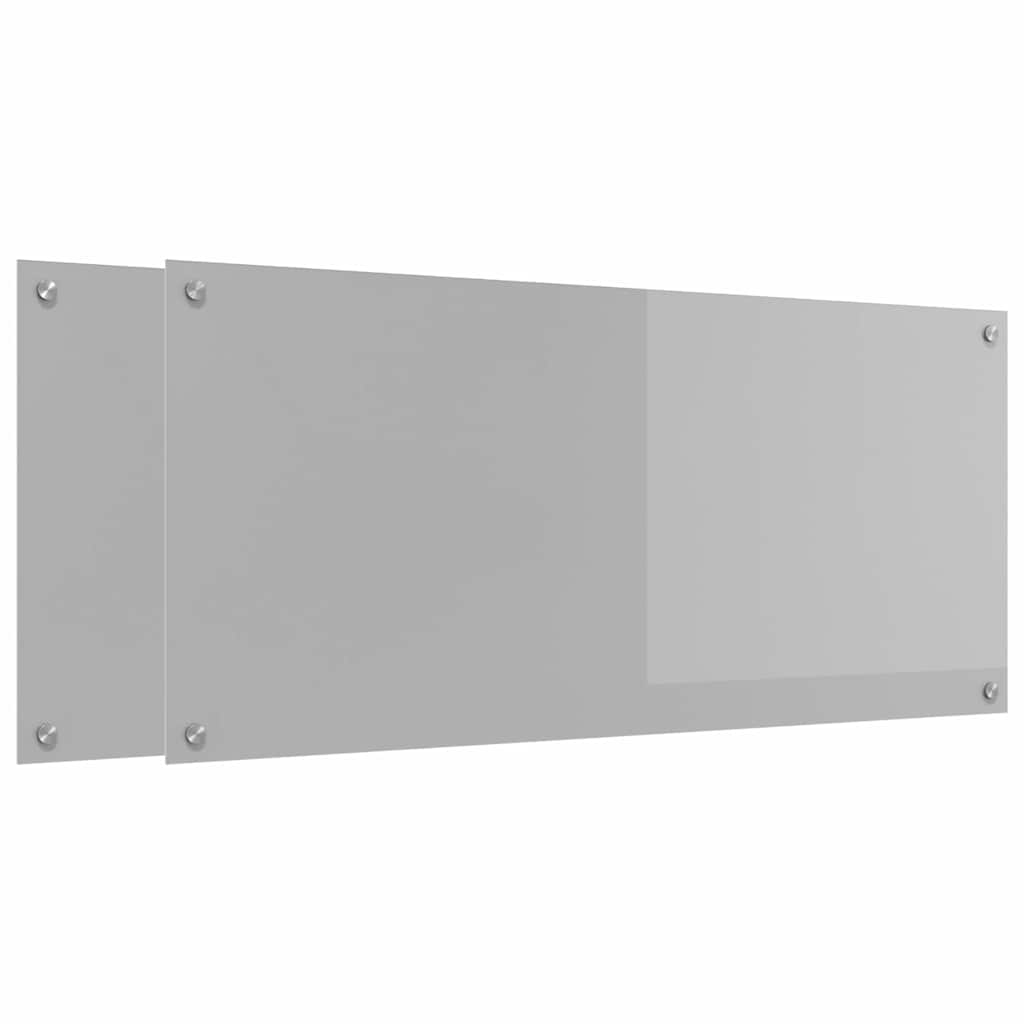 vidaXL Πίσω Πάνελ Κουζίνας 2 pcs Ανοιχτό γκρι 110 x 50 cm