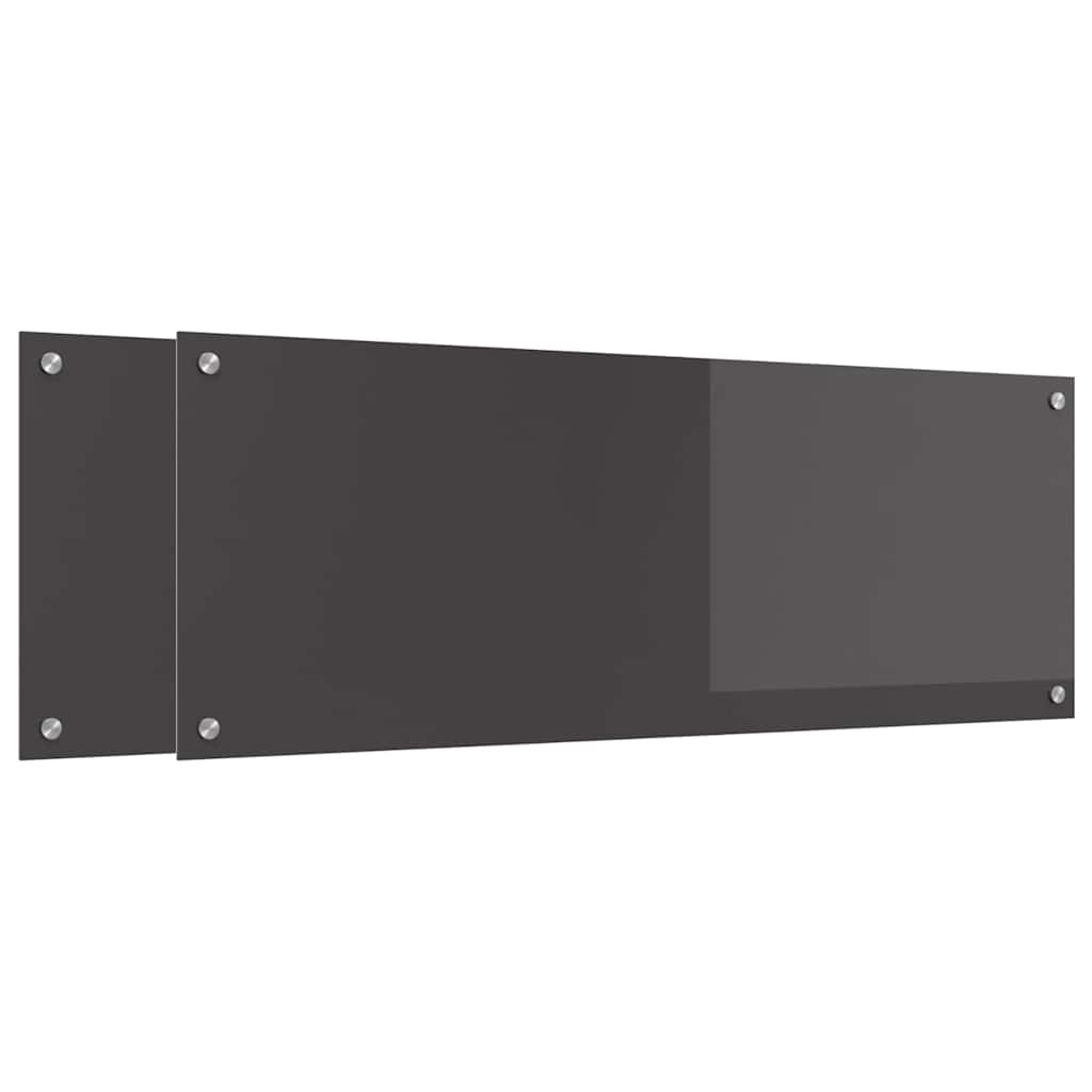 vidaXL Πίσω Πάνελ Κουζίνας 2 pcs Σκούρο Γκρι 110 x 40 cm